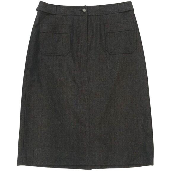 TALBOTS Pencil Skirt 6 Wool Dark Gray Pockets Lined Knee Length Work Italy EUC - Picture 1 of 7